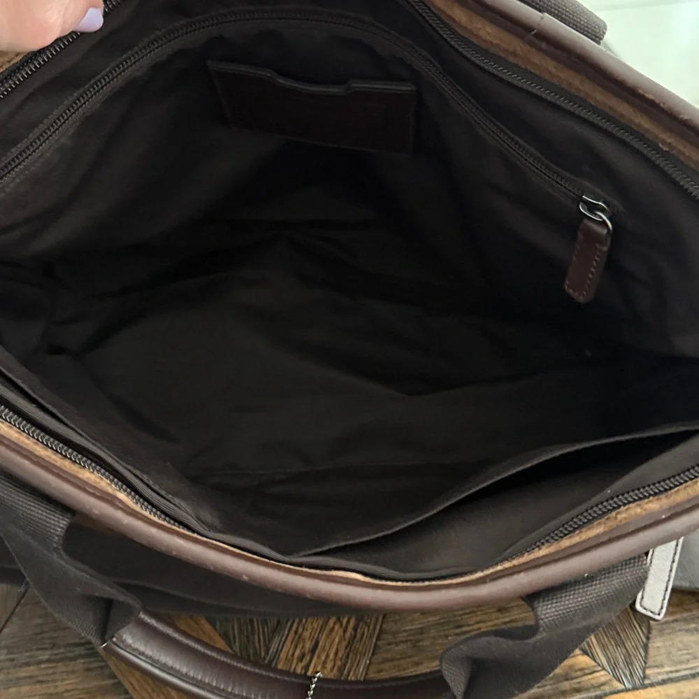 Coach Dark Brown Suede Messenger Bag